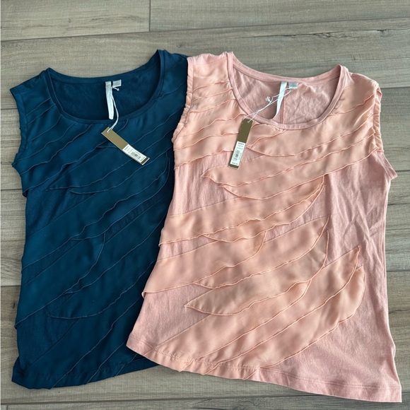 Elegant Blue and Pink Layered Tops - Picture 1 of 7
